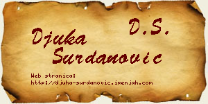 Đuka Surdanović vizit kartica